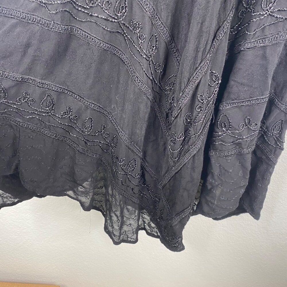 Sakkas Sundara Dress Corset Asymmetrical Embroidered Black Sz S/M Whimsigoth - Picture 10 of 14
